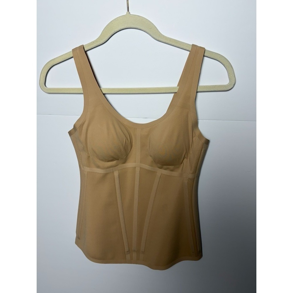 Honeylove Boldness Rose Tank Shapewear Womens S Tan‎ Built In Bra Corset Top